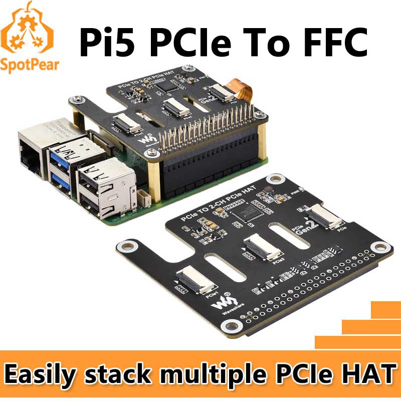 Pi 5 Case - Raspberry Pi 5 PCIe to 2-CH