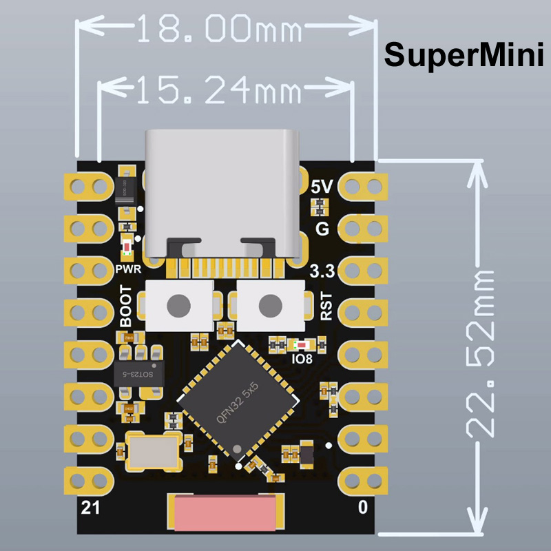 For ESP32-S3 Supermini Pro MIN - đánh giá và giá Arduino Kit