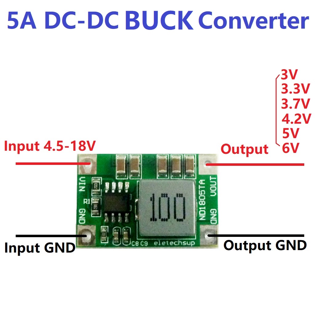 5A Buck DC-DC Converter Module - đánh giá và giá Raspberry Pi 4